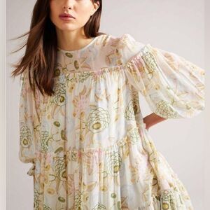 Ted Baker Bellona Floral Tiered Trapeze Mini Dress, EUC, Ted sz 4 US8